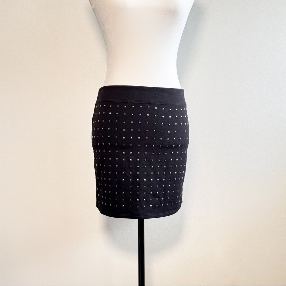 Black Mini Skirt with Silver Studs